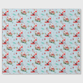 Medisch Dokter Kerst met Santa Light Blue Cadeaupapier (Vlak)