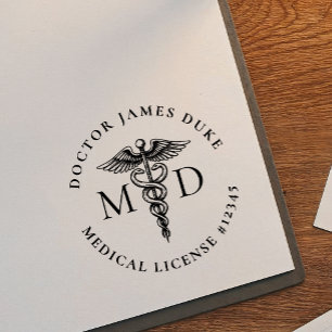 Medisch Dokter Stempel met Caduceus Symbool