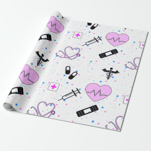 Medisch / Dokter / Verpleegster  Inpakpapier met p