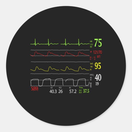 Medisch ECG HE Rate Monitor Ronde Sticker (Voorkant)