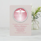 Medisch embleem Verpleegschool Afstuderen nodigt u Kaart (Staand voorkant)