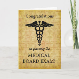 Medisch Examen Geslaagd Caduceus Symbool Kaart