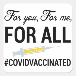 Medisch gevaccineerd, gecodeerd gevaccineerd vierkante sticker