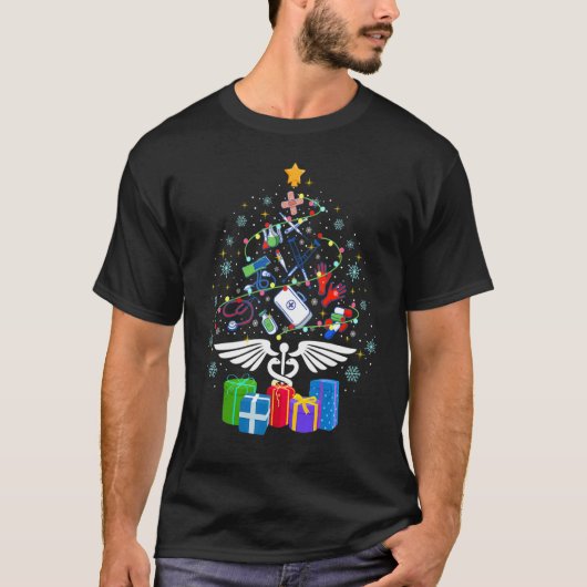Medisch kerstboomzuster Kerstpaja T-shirt (Voorkant)
