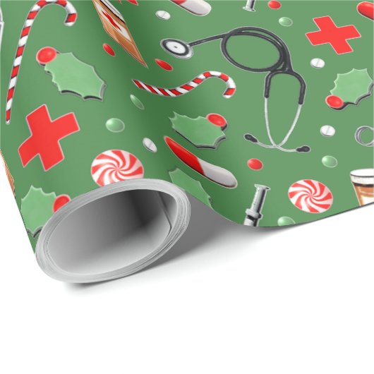 Medisch kerstfeest cadeaupapier (Rol Hoek)