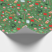 Medisch kerstfeest cadeaupapier (Hoek)