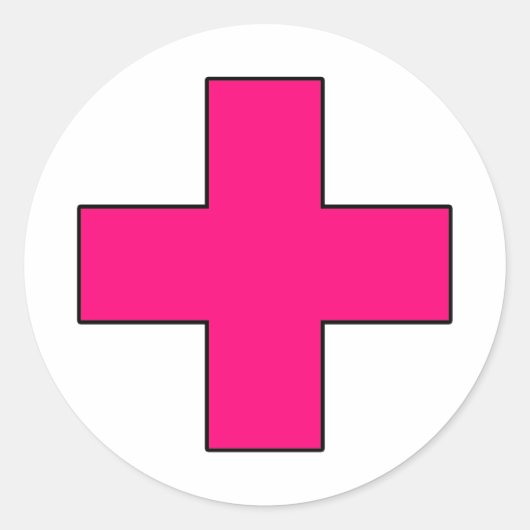 Medisch Kruis Medisch Levensreddende Garde Symbool Ronde Sticker (Voorkant)