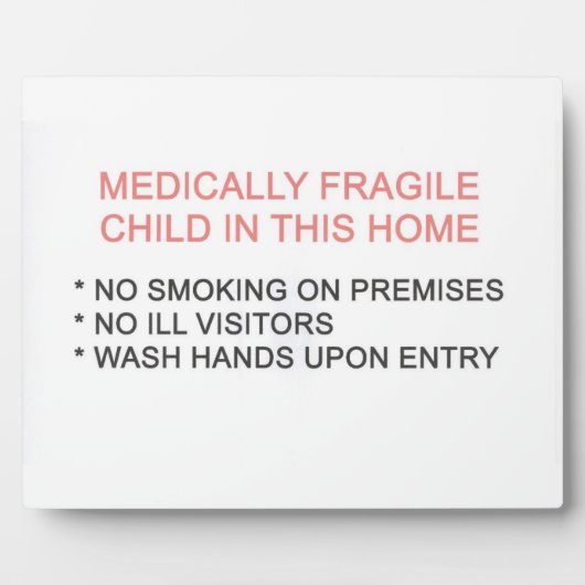 Medisch kwetsbare kinderen in een huiselijk plaatj fotoplaat (Voorkant)