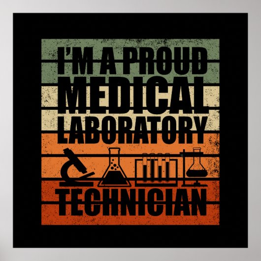 Medisch Lab Tech vintage retro Poster (Voorkant)