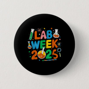 Medisch Lab Wetenschapper Retro Lab Week 2025 Phle Ronde Button 5,7 Cm