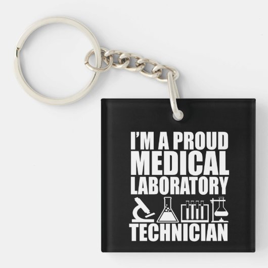 Medisch laboratorium tech laboratoriumtechnicus sleutelhanger (voorkant)