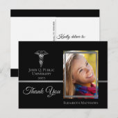 Medisch | Nursing Afstuderen naam foto Dank u Aankondigingskaart (Voorkant / Achterkant)