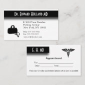 Medisch ontwerp met aanwijsgebied aan de achterzij afsprakenkaartje (Voorkant / Achterkant)