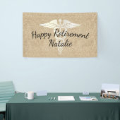 Medisch pensioen Modern Gold Glitter Spandoek (Beurs)