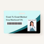 Medisch professioneel personeel Foto-ID Barcode Ba Badge (Voorkant)