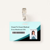 Medisch professioneel personeel Foto-ID Barcode Ba Badge (Achterkant met clip)