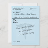 Medisch Receptenblok Blauw Huwelijksfeest Kaart (Voorkant)