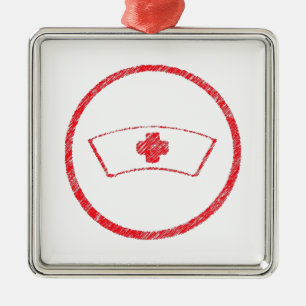 medisch rood emt ziekenhuis SEH verpleegster kruis Metalen Ornament