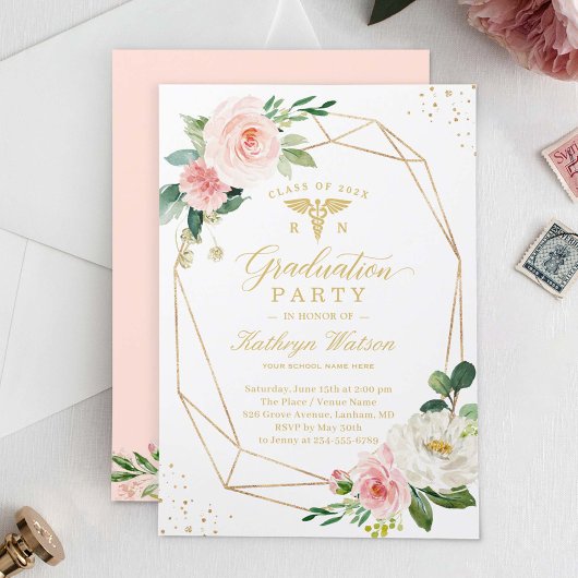 Medisch scholier Floral Geometric Afstuderen Kaart