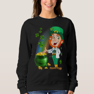 Medisch-Scrub Top Stethoscope met Leprechaun