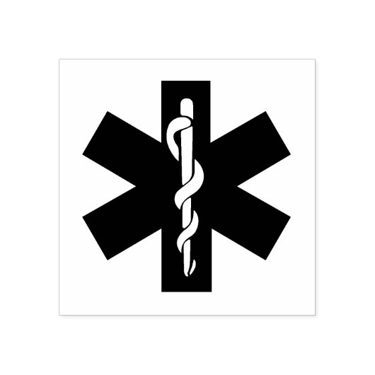 Medisch - Ster van het Levenssymbool - geïsoleerd Rubberstempel (Afrduk)