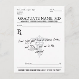 Medisch Student Afstuderen Recept Pad Uitnodigen Uitnodiging Briefkaart