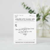 Medisch Student Afstuderen Recept Pad Uitnodigen Uitnodiging Briefkaart (Staand voorkant)