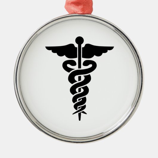 Medisch symbool Caduceus Metalen Ornament (Voorkant)