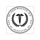 Medisch symbool met tekst 	rubberstempel (Afrduk)