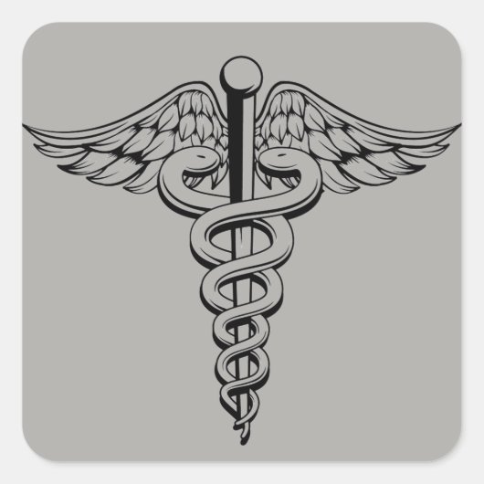 Medisch symbool vierkante sticker (Voorkant)