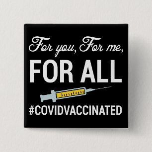 Medisch vaccin, gecovaccineerd vierkante button 5,1 cm