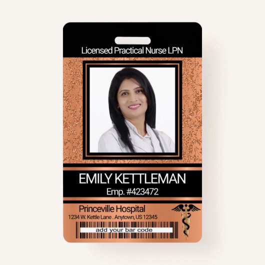 Medisch veld foto badge - Sinaasappel (Voorkant)