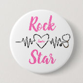 Medisch Verpleegkundige Arts Aangepaste hartslag S Ronde Button 7,6 Cm (Voorkant)