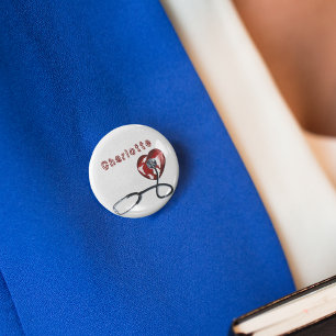 Medisch Verpleegkundige Cardioloog Stethoscoop Har Ronde Button 3,2 Cm