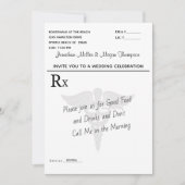 Medisch voorschriftblok huwelijksfeest kaart (Voorkant)