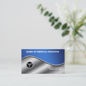 Medisch ziekenhuis blauw zilverkleurig kaduceus visitekaartje (Staand voorkant)