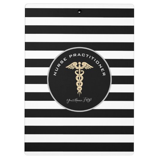 Medisch-zwart-wit monogram klembord (Achterkant)