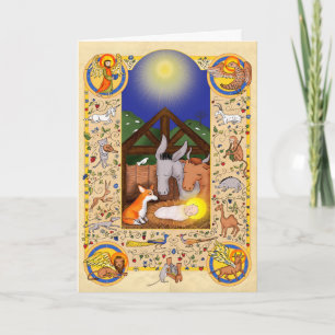 Medische activiteit met corgi-kerstkaart kaart