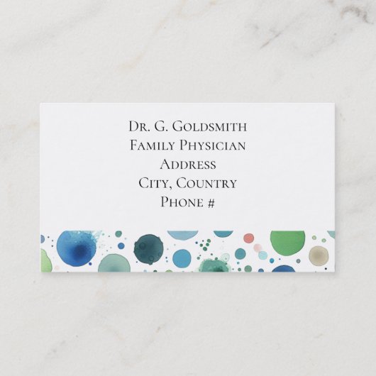 Medische Afspraakkaart Waterverf Stippen Afsprakenkaartje (Achterkant)