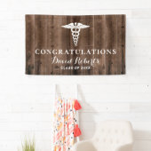 Medische Afstuderen Rustic Barn Wood Achtergrond Spandoek (Insitu)