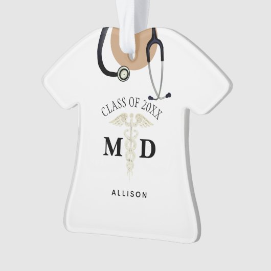 Medische Afstuderen Scrub top-gepersonaliseerd Ornament (voorkant)