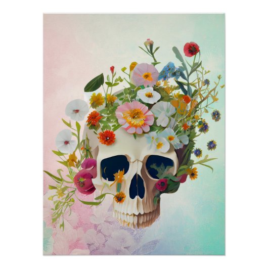  medische anatomie schedel bloemendokter perfect poster (Voorkant)