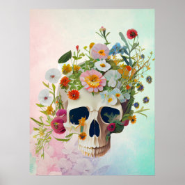 medische anatomie schedel bloemendokter poster
