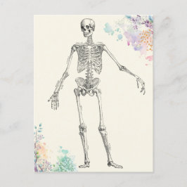  medische anatomie skelet bloemendiagram briefkaart