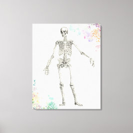  medische anatomie skelet bloemendiagram canvas afdruk