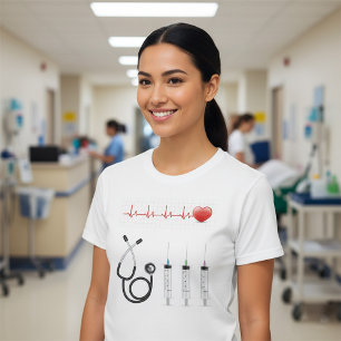 Medische apparatuur Hartslag Gezondheidszorg T-shirt