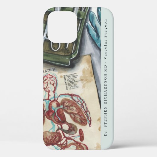 Medische arts chirurgische Waterverf Monogram Case-Mate iPhone Case (Achterkant)
