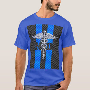 Medische arts MD Caduceus Carbon Fiber Stripes T-shirt