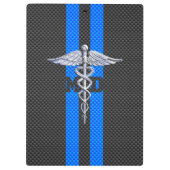Medische arts MD Caduceus op koolstofvezel afdrukk Klembord (Achterkant)