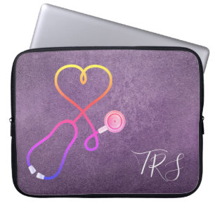 Medische arts of verpleegkundige Paars Glitter Laptop Sleeve